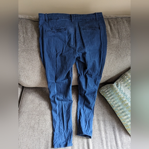 ModCloth Skinny Blue Ponte Pants Size 14 - Picture 2 of 3